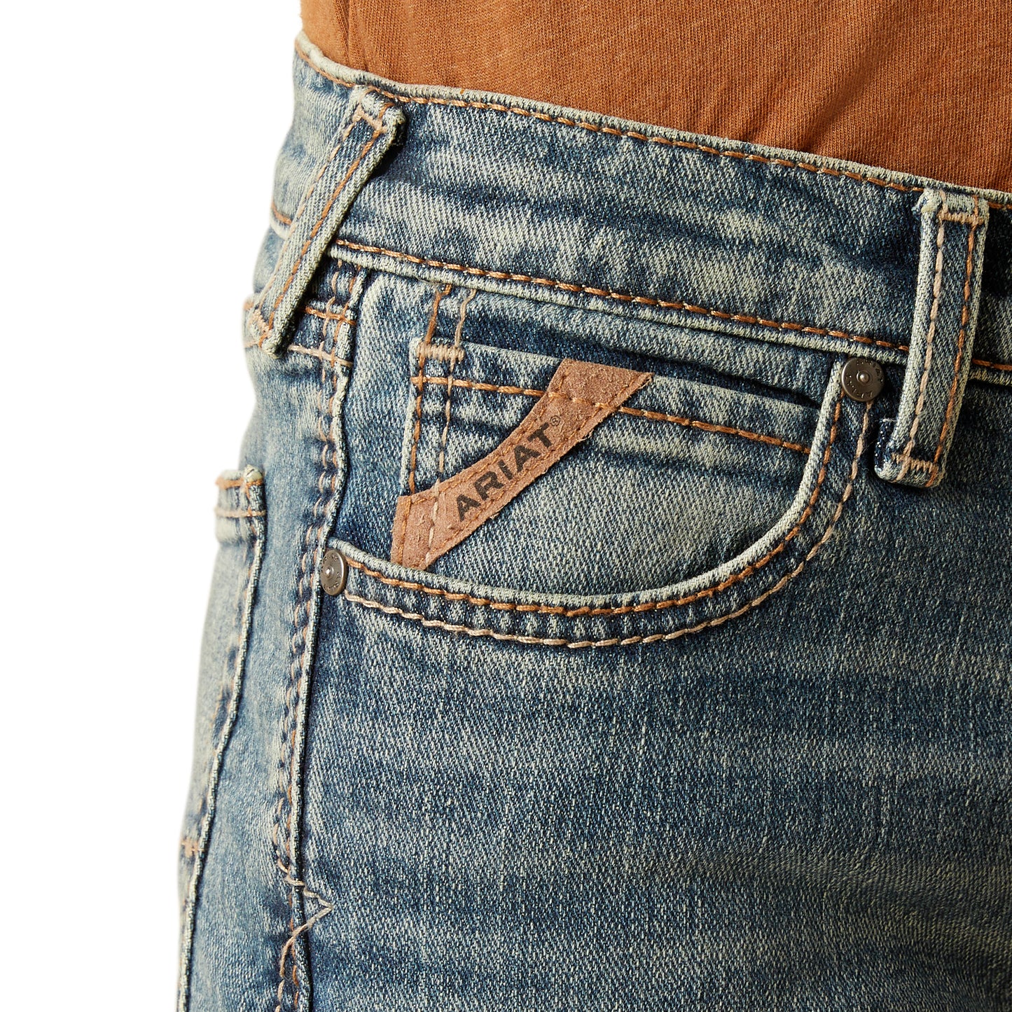 Ariat Youth Boy's B5 Slim Straight Mid-Wash Denim Jeans 10051606