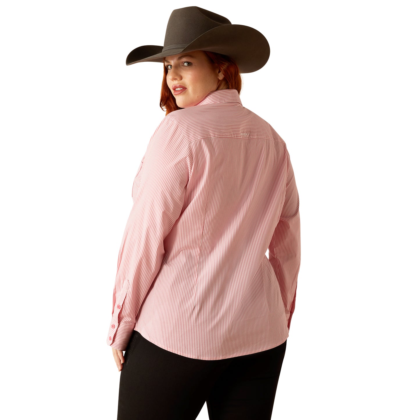 Ariat Ladies Kirby Stretch Camellia Rose Stripe Button Down Shirt 10048884