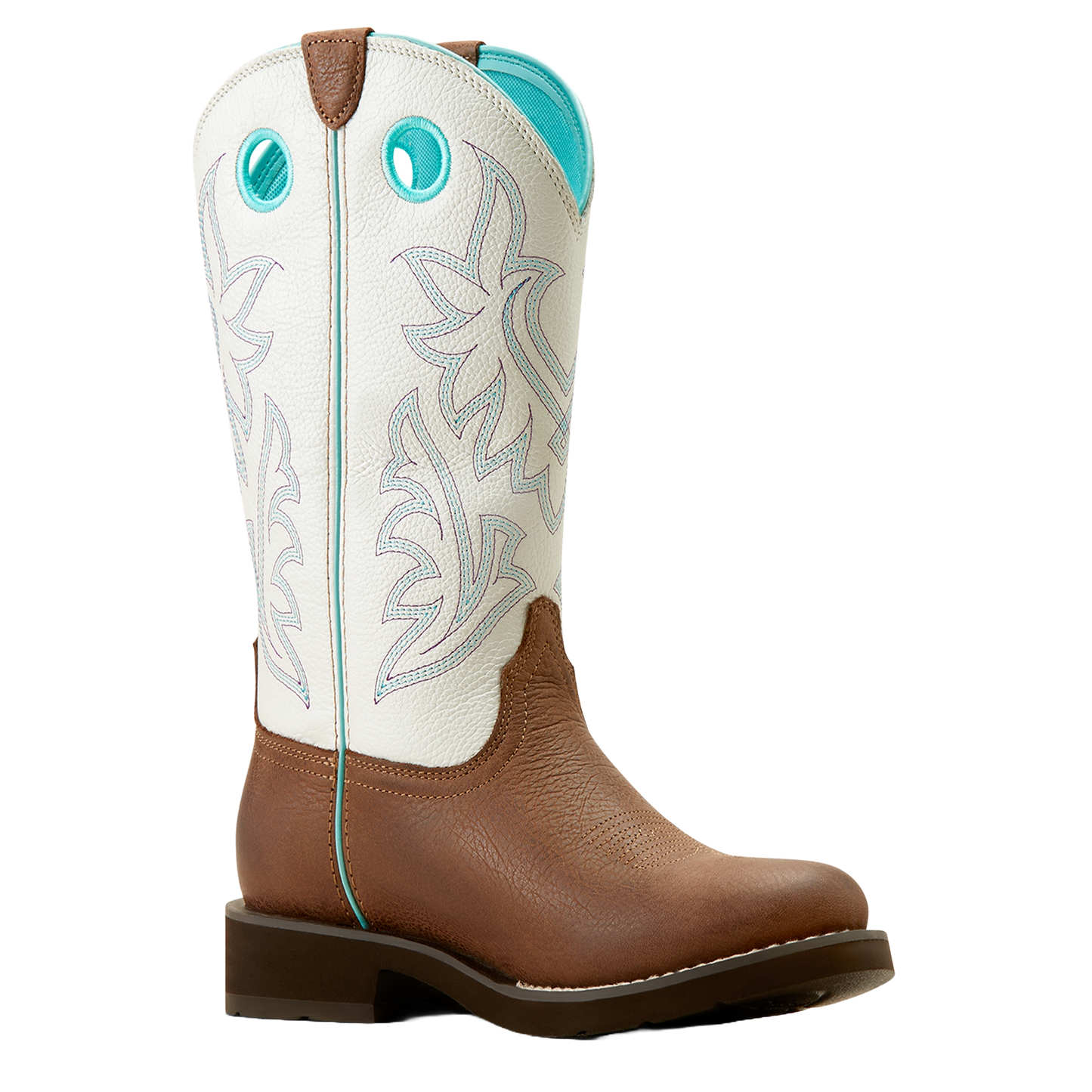 Ariat Ladies Elko Dark Cottage Brown & White Icing Western Boot 10050887