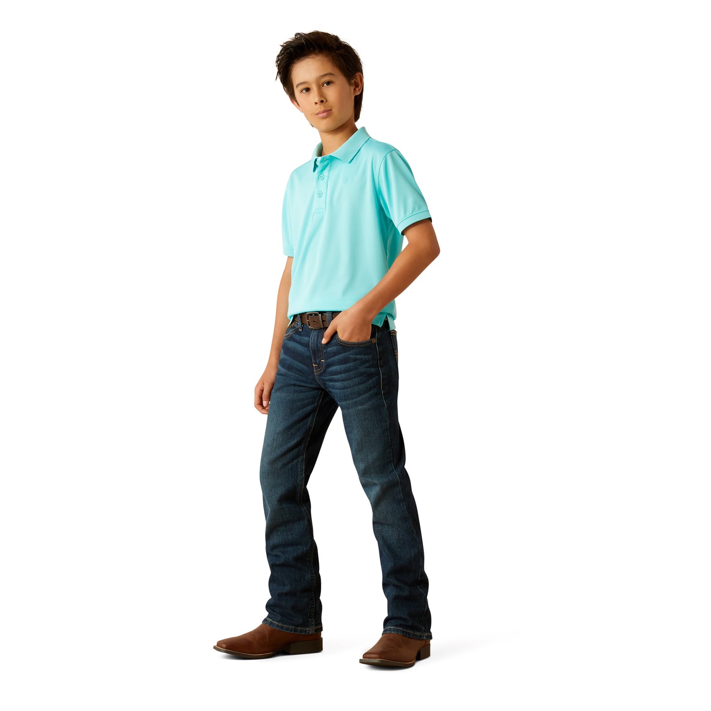 Ariat Boy's Blue Radiance TEK Polo Shirt 10055279