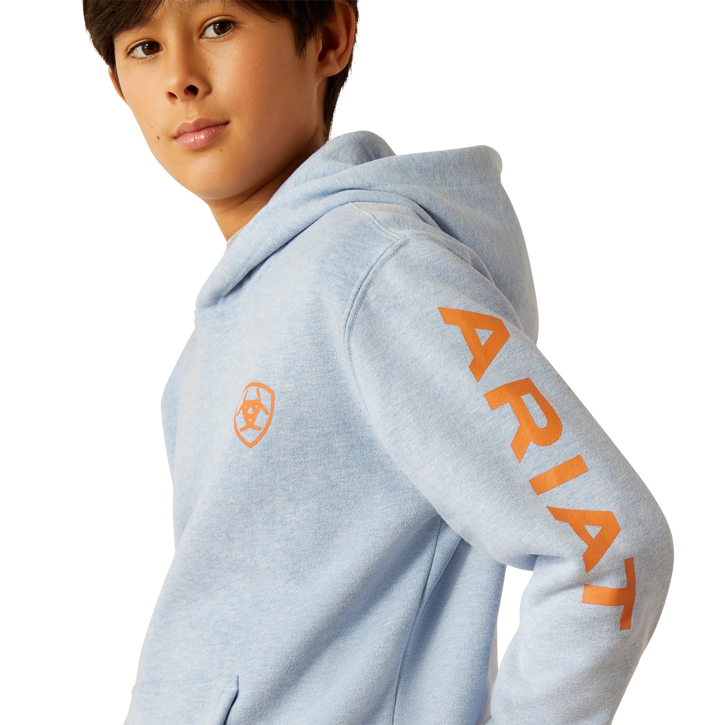 Ariat Boy's Light Blue Heather Logo Hoodie 10055412