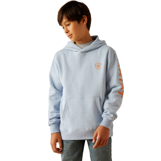 Ariat Boy's Light Blue Heather Logo Hoodie 10055412