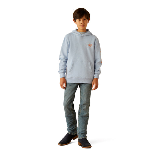 Ariat Boy's Light Blue Heather Logo Hoodie 10055412