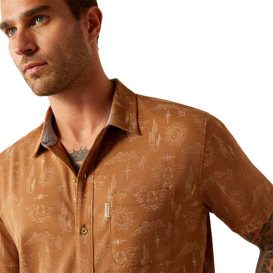 Ariat Men's Retro Desert Mocha Short Sleeve Button Down Shirt 10054903