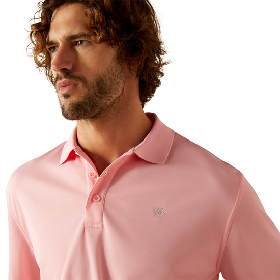 Ariat Men's Short Sleeve Pink TEK Polo Shirt 10055252