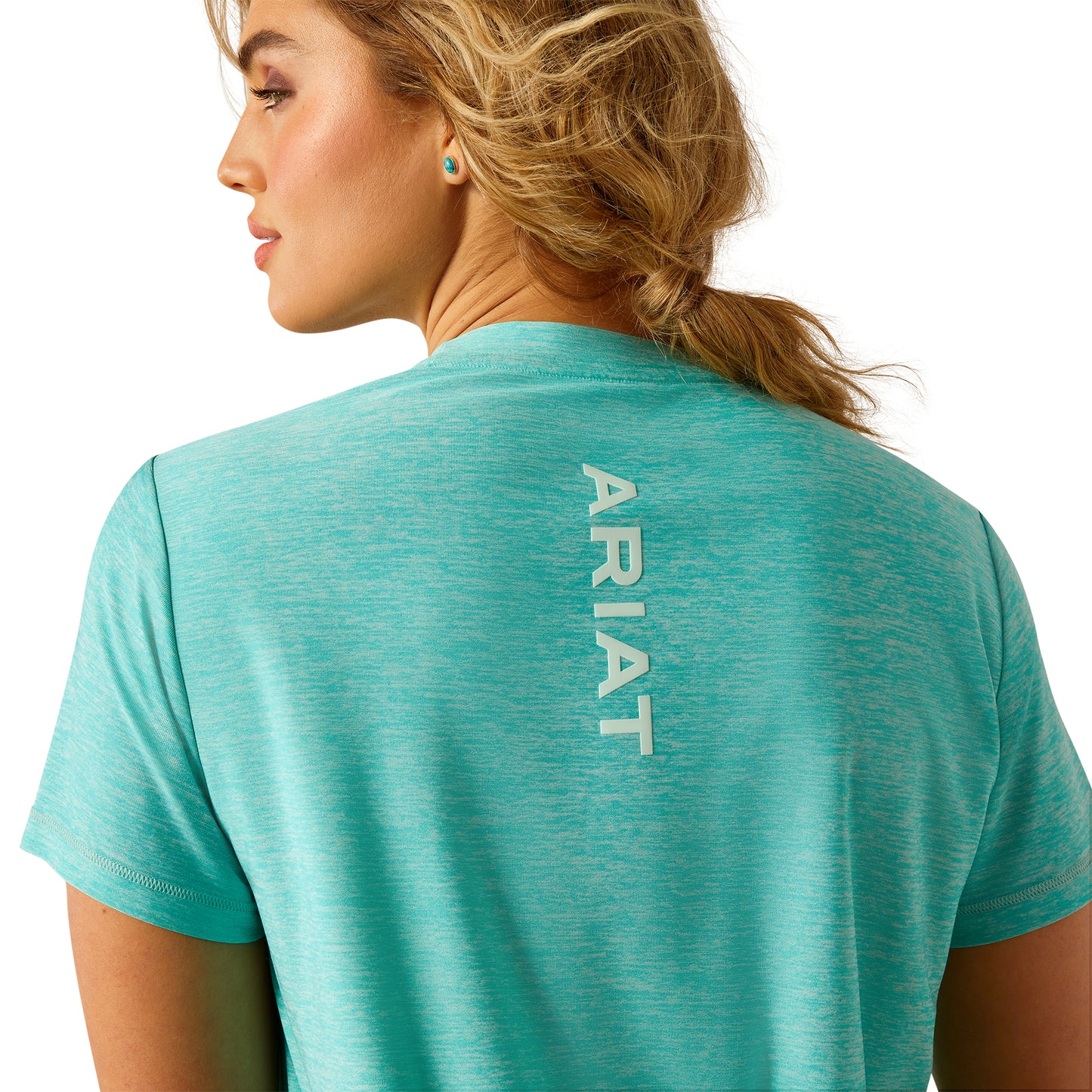 Ariat Ladies Laguna Logo Blue Turquoise Short Sleeve T-Shirt 10054529