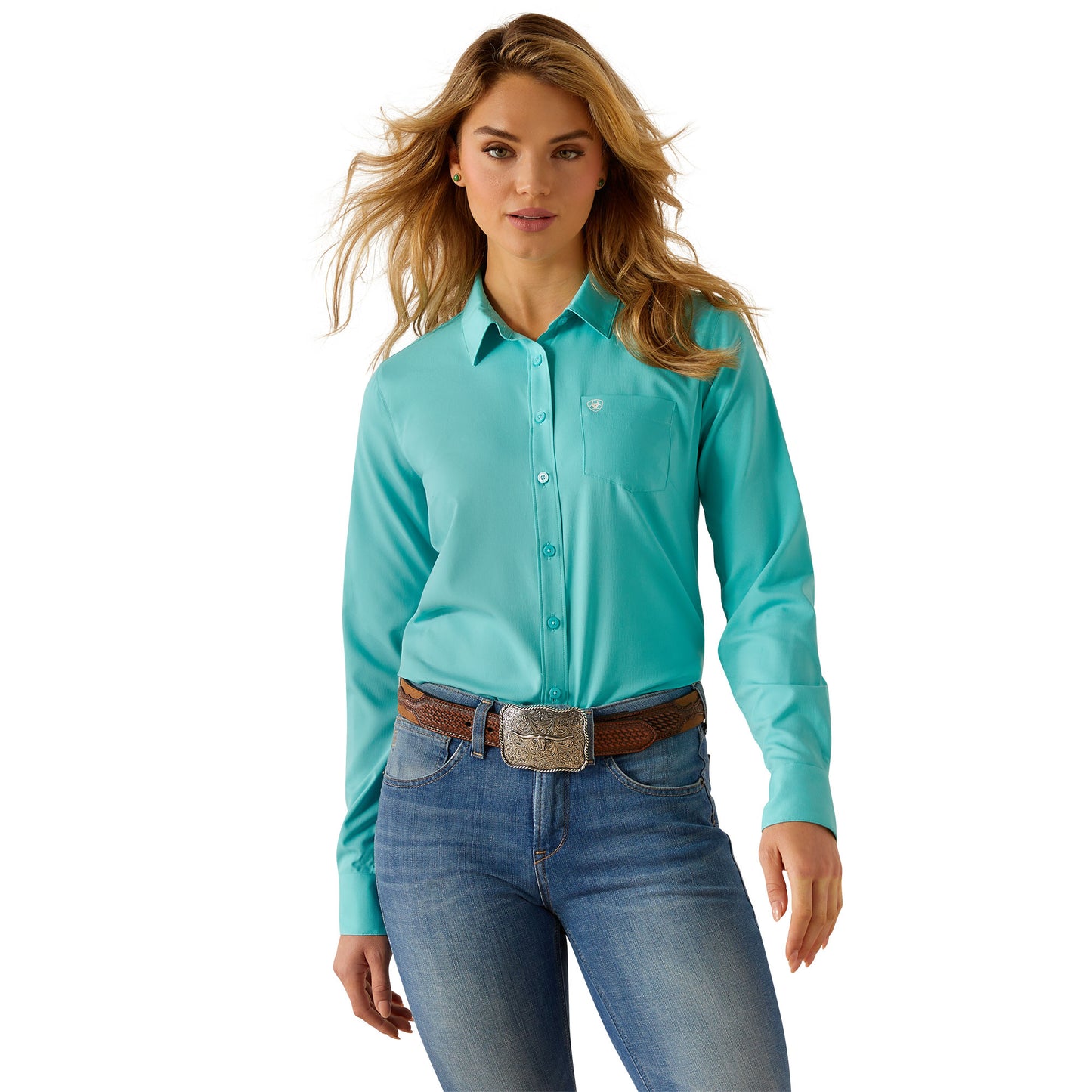 Ariat Ladies Kirby Pro Team Turquoise Shirt 10054758