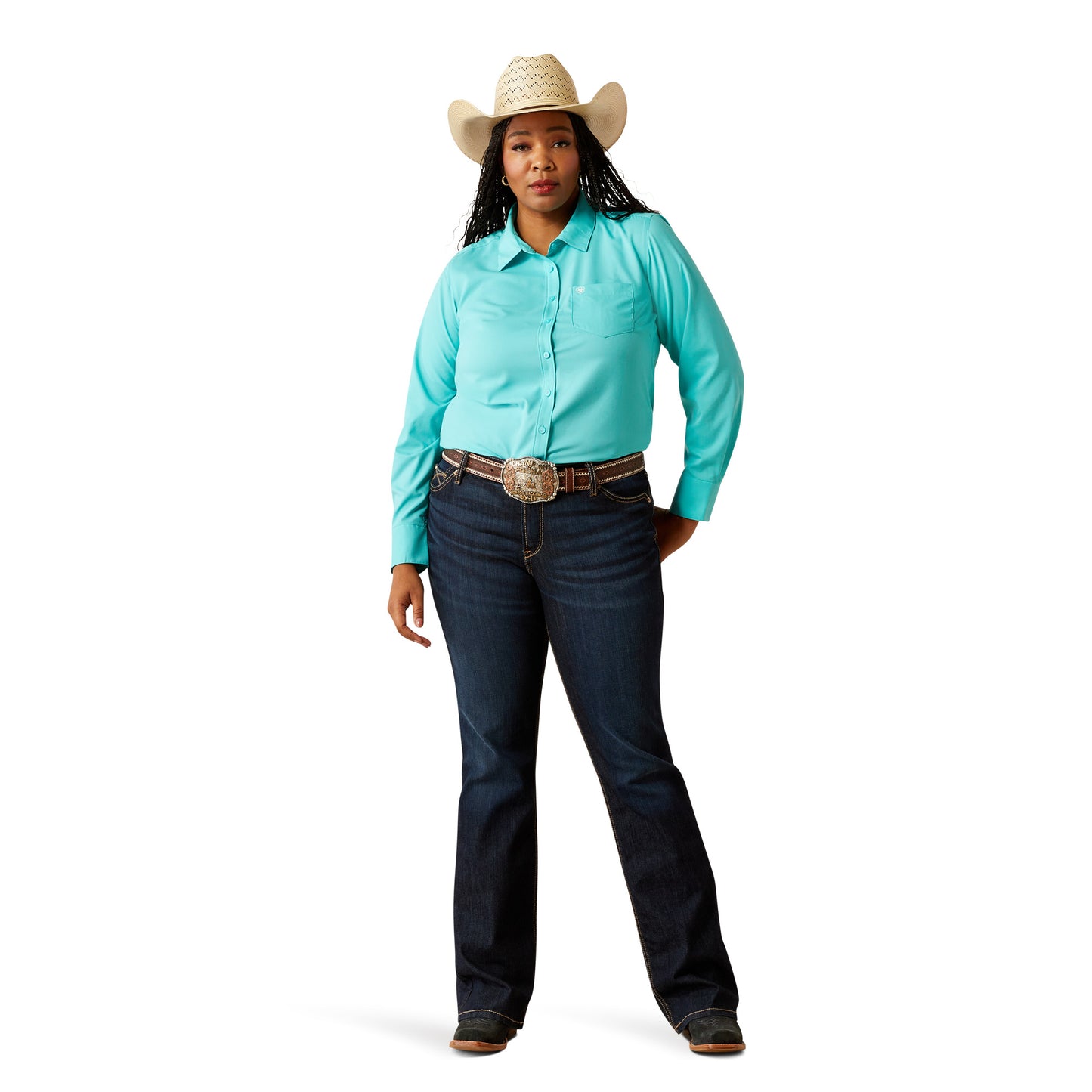 Ariat Ladies Kirby Pro Team Turquoise Shirt 10054758