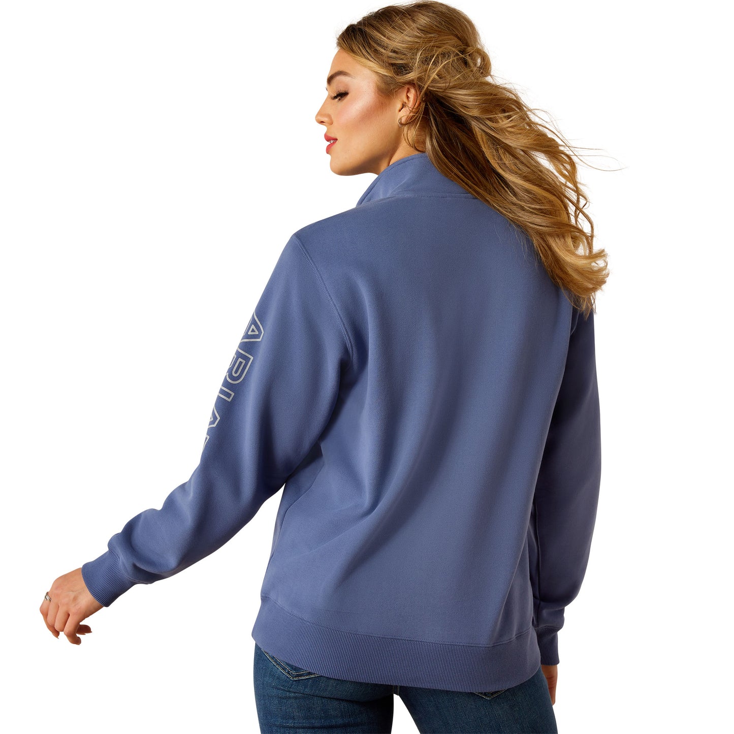 Ariat Ladies Logo Coastal Fjord Blue 1/2 Zip Sweatshirt 10054913