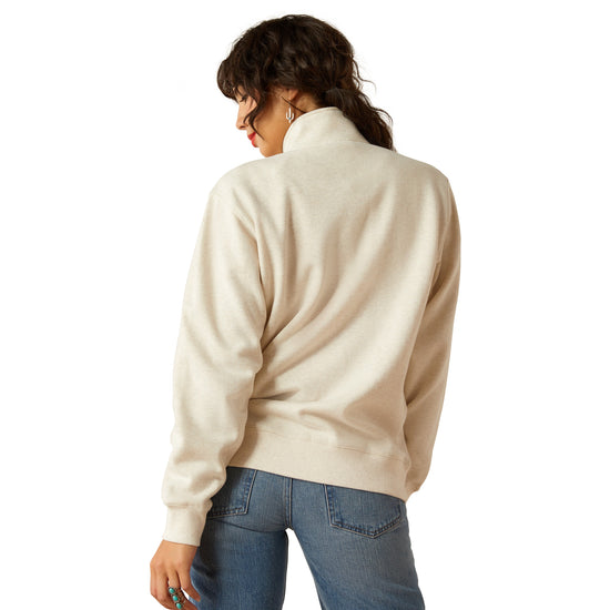 Ariat Ladies June Oatmeal Heather 1/2 Zip Sweatshirt 10054914