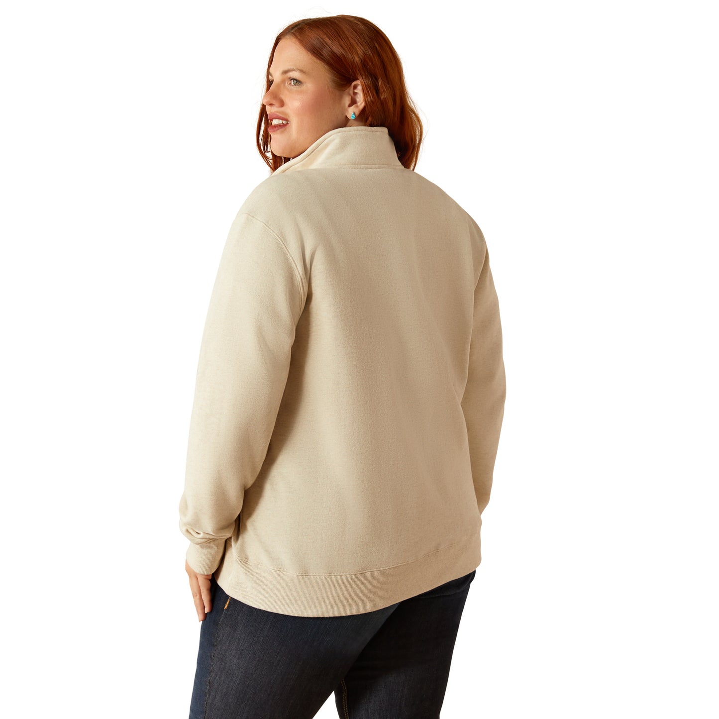 Ariat Ladies June Oatmeal Heather 1/2 Zip Sweatshirt 10054914