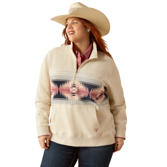 Ariat Ladies June Oatmeal Heather 1/2 Zip Sweatshirt 10054914