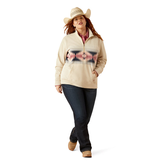 Ariat Ladies June Oatmeal Heather 1/2 Zip Sweatshirt 10054914