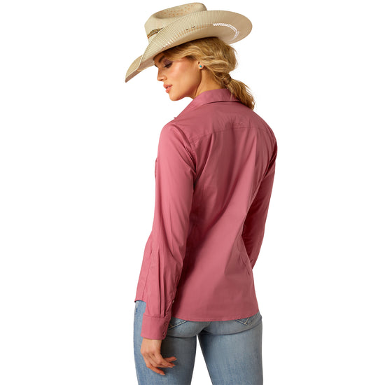 Ariat Ladies Wrinkle Resistant Rose Wine Kirby Stretch Shirt 10055272