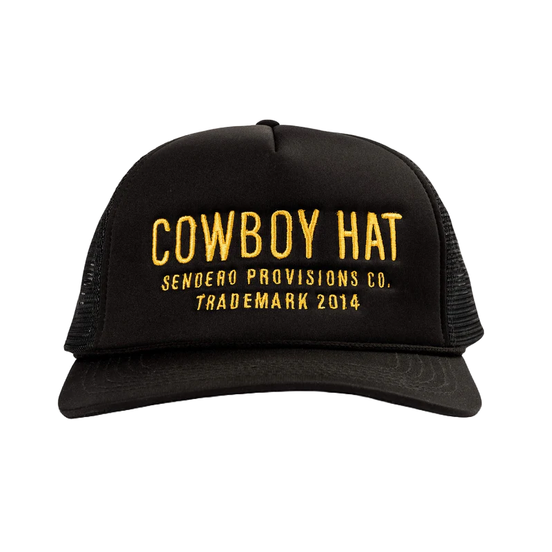 Sendero Provisions Co. Men's "Cowboy Hat" Black Trucker Cap SPCH121F16-BLK-GLD