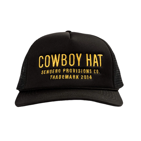 Sendero Provisions Co. Men's "Cowboy Hat" Black Trucker Cap SPCH121F16-BLK-GLD