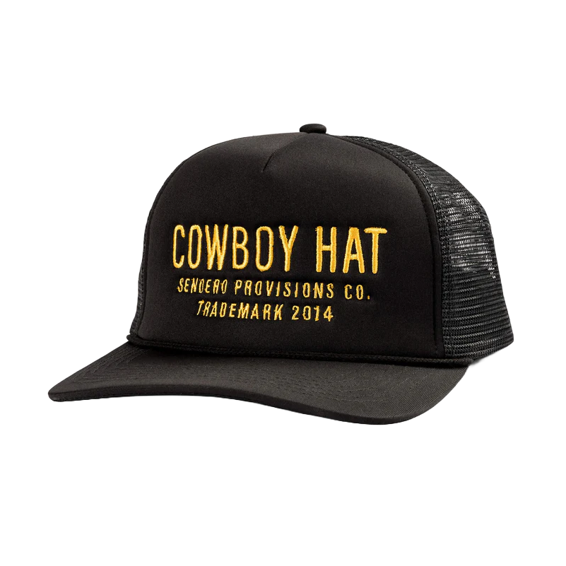 Sendero Provisions Co. Men's "Cowboy Hat" Black Trucker Cap SPCH121F16-BLK-GLD