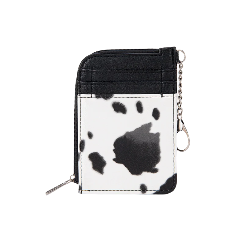 Wrangler Ladies Cow Print Mini Black Zip Card Case WG102-W005BK