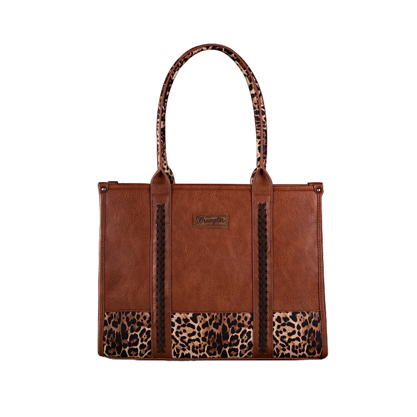 Wrangler Ladies Leopard Print Concealed Carry Brown Tote Bag WG102G-8119LP