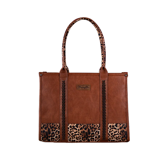 Wrangler Ladies Leopard Print Concealed Carry Brown Tote Bag WG102G-8119LP