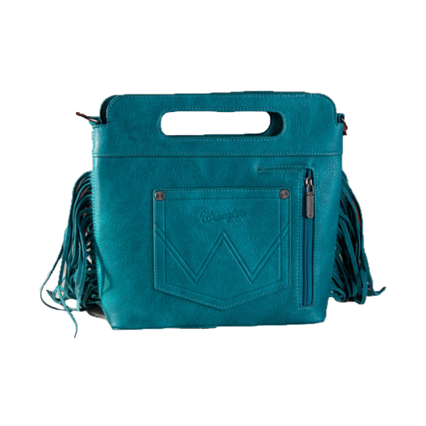 Wrangler Ladies Western Tooled Fringe Turquoise Crossbody Bag WG110-G2010TQ