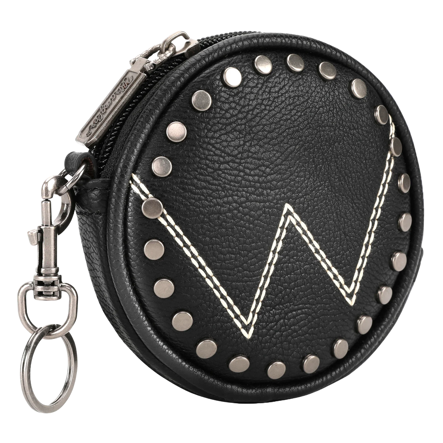 Wrangler Ladies Circular 'W' Logo Bag Charm Black Coin Pouch WG116-001BK