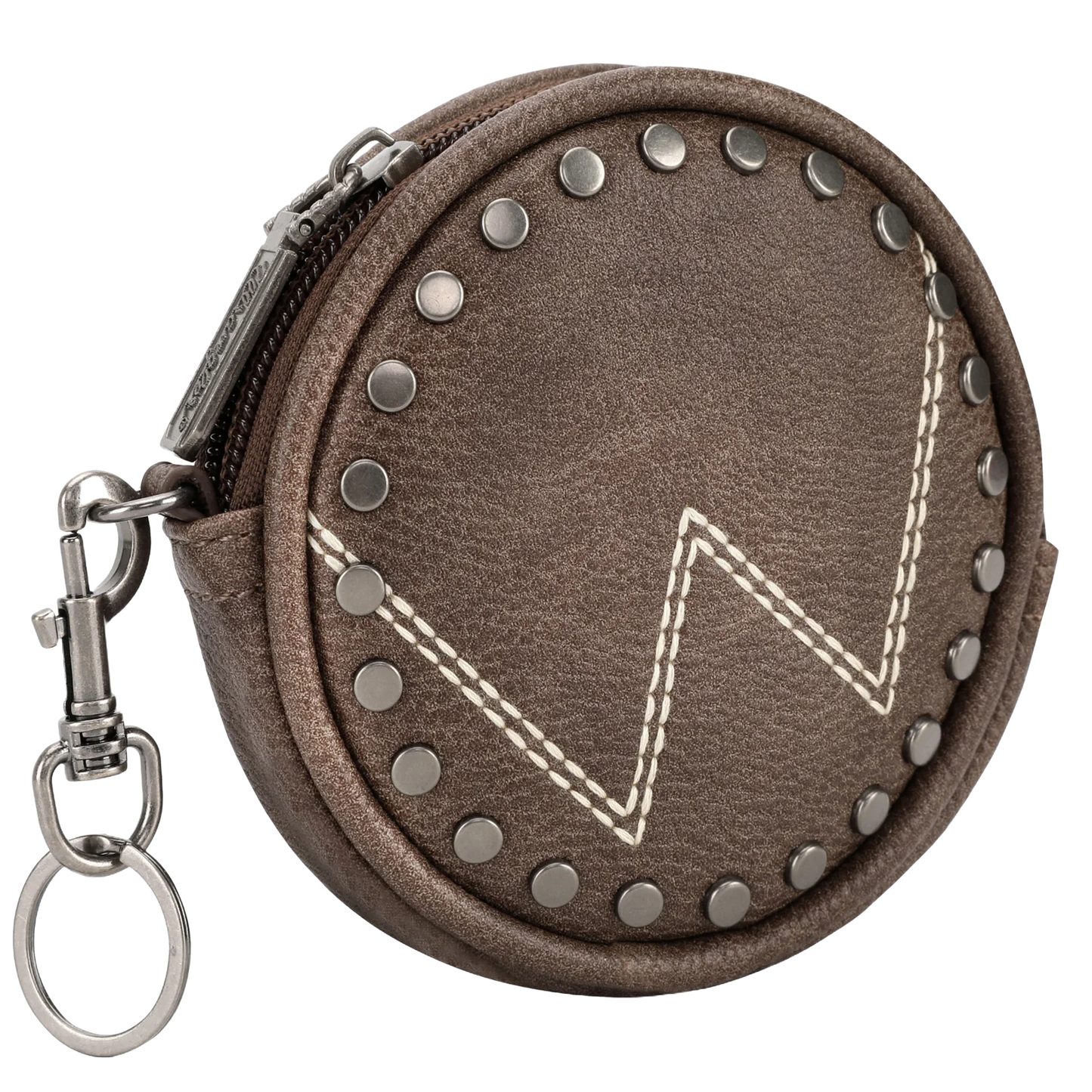 Wrangler Ladies Circular 'W' Logo Bag Charm Coffee Brown Coin Pouch WG116-001CF