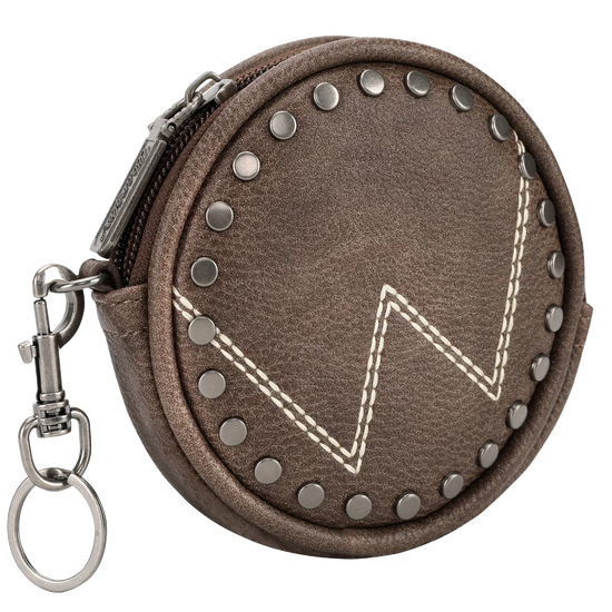 Wrangler Ladies Circular 'W' Logo Bag Charm Coffee Brown Coin Pouch WG116-001CF