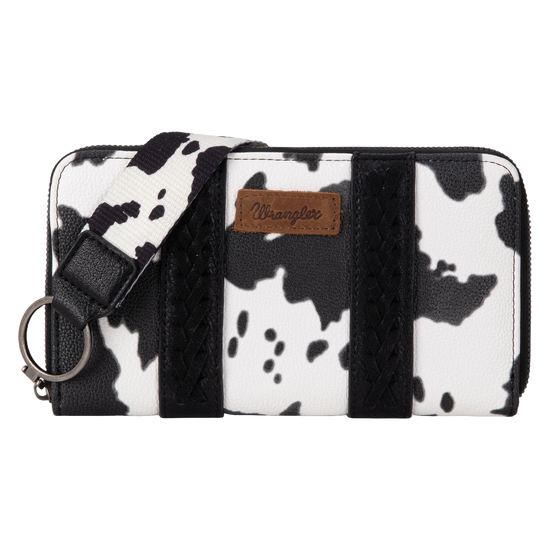 Wrangler Ladies Cow Print Black Wristlet Wallet WG133-W006BK