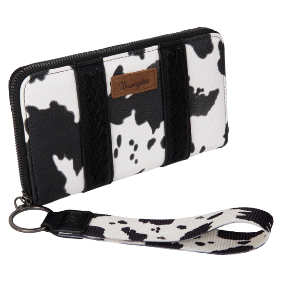 Wrangler Ladies Cow Print Black Wristlet Wallet WG133-W006BK