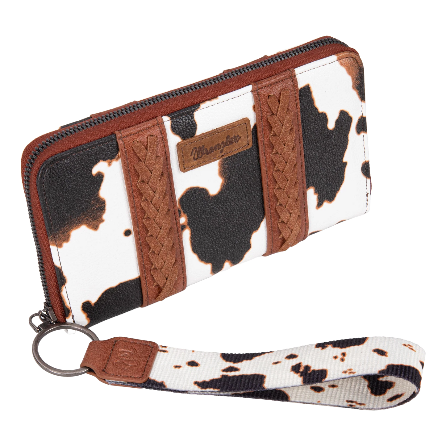 Wrangler Ladies Cow Print Brown Wristlet Wallet WG133-W006BR