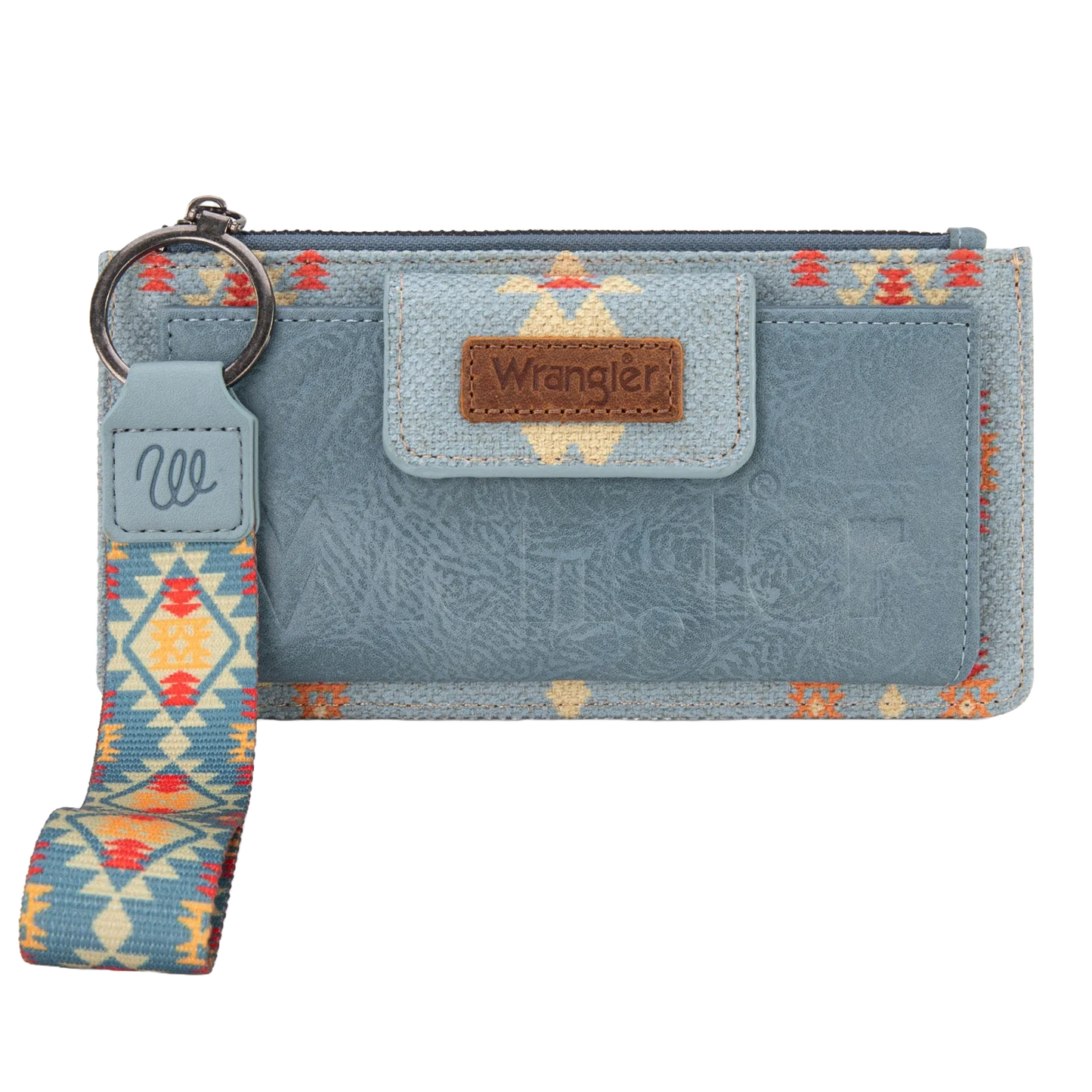 Wrangler Ladies Aztec Print Bi-Fold Jean Wristlet Wallet WG139-W013JN