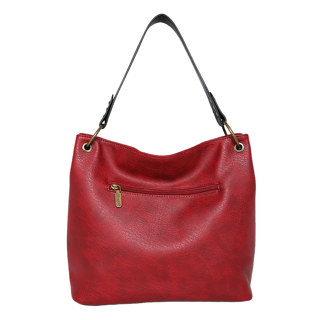 Wrangler By Montana West Ladies Carry Hobo Red Tote Bag WG20-918RD