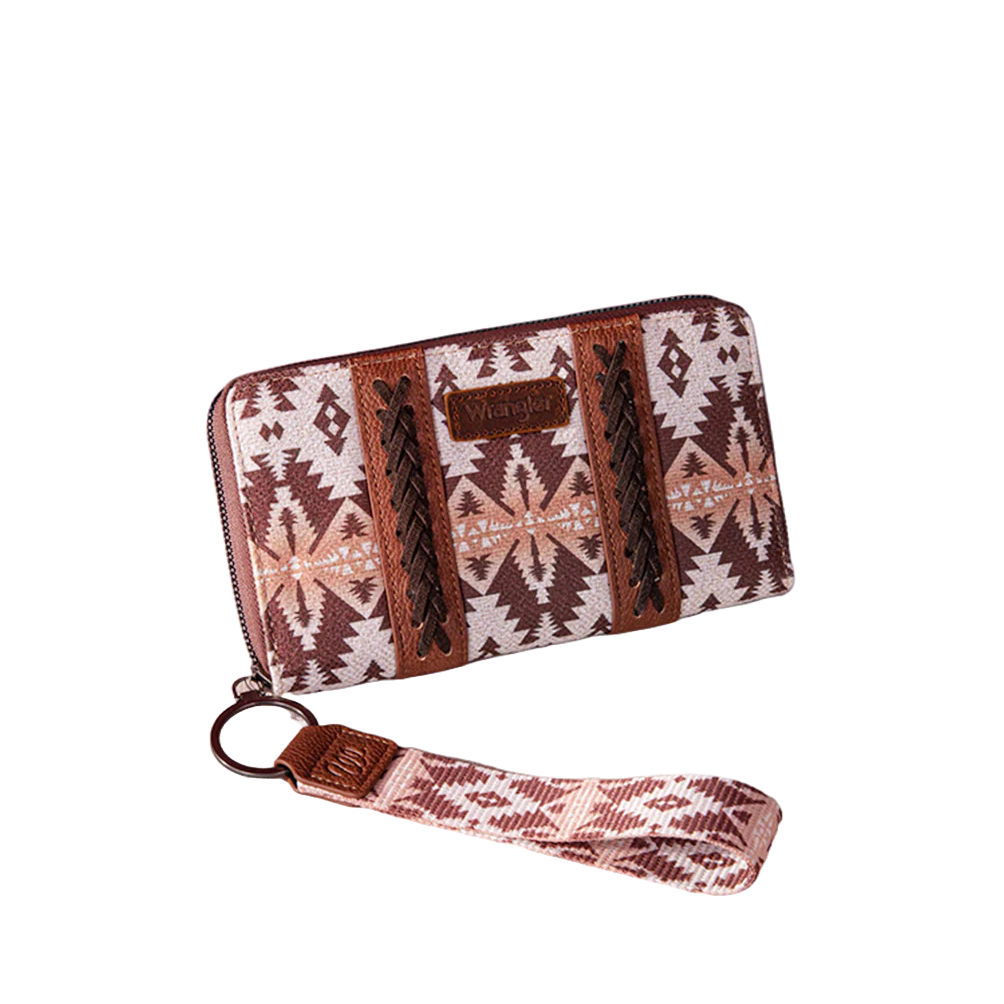 Wrangler Ladies Southwestern Light Coffee Wristlet Wallet WG2203-W006LCF