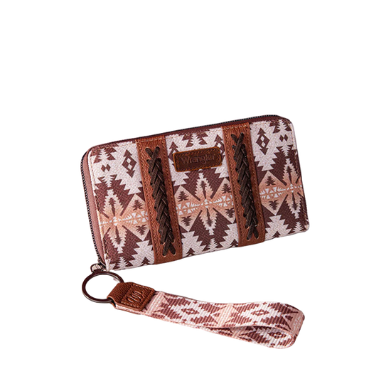 Wrangler Ladies Southwestern Light Coffee Wristlet Wallet WG2203-W006LCF