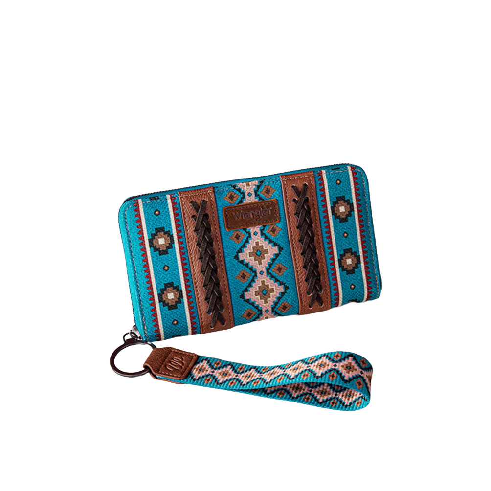 Wrangler Ladies Southwestern Turquoise Wristlet Wallet WG2203-W006TQ