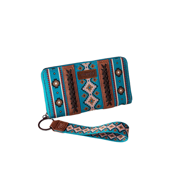 Wrangler Ladies Southwestern Turquoise Wristlet Wallet WG2203-W006TQ