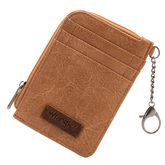 Wrangler Ladies Mini Light Brown Zip Card Case WG2208-W005LBR