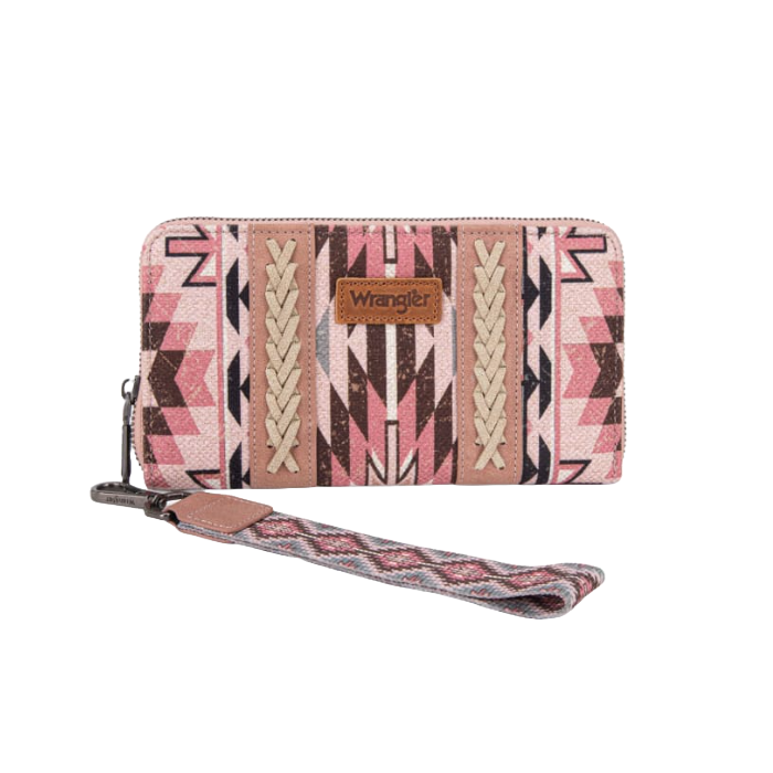 Wrangler Ladies Southwestern Art Print Dark Pink Wallet WG2213-W006DPK