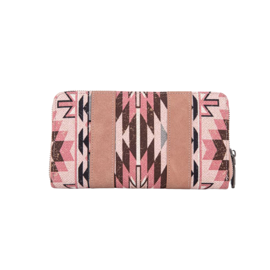 Wrangler Ladies Southwestern Art Print Dark Pink Wallet WG2213-W006DPK