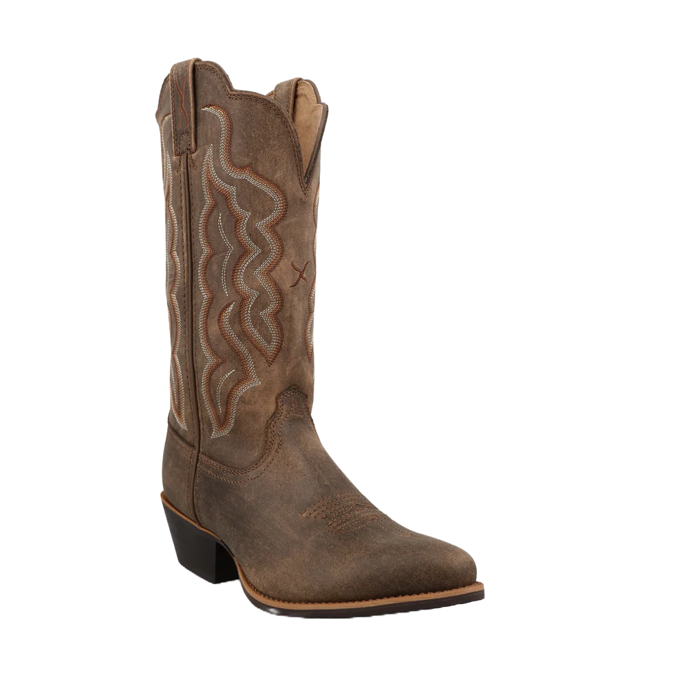 Twisted X Ladies Embroidered Distressed Brown Western Boot WWT0040