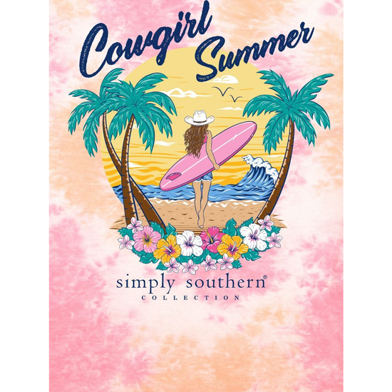 Simply Southern Ladies Cowgirl Summer Tiedye T-Shirt SS-CGSUMMER-TROPIC