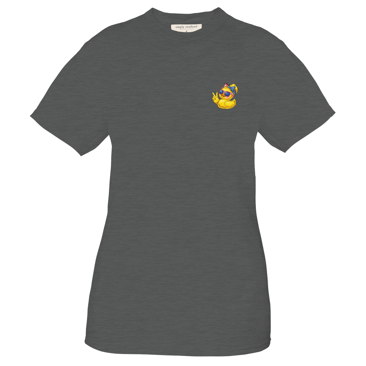 Simply Southern Ducked In The USA Grey T-Shirt SS-DUCKED-GRAPHITEHTHR