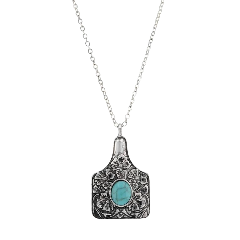 Montana Silversmiths Floral Cowtag Attitude Necklace ANC5929