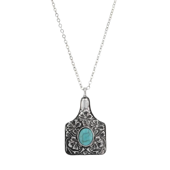 Montana Silversmiths Floral Cowtag Attitude Necklace ANC5929