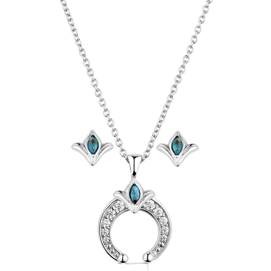 Montana Silversmiths Simple Squash Blossom Crystal Jewelry Set JS5953