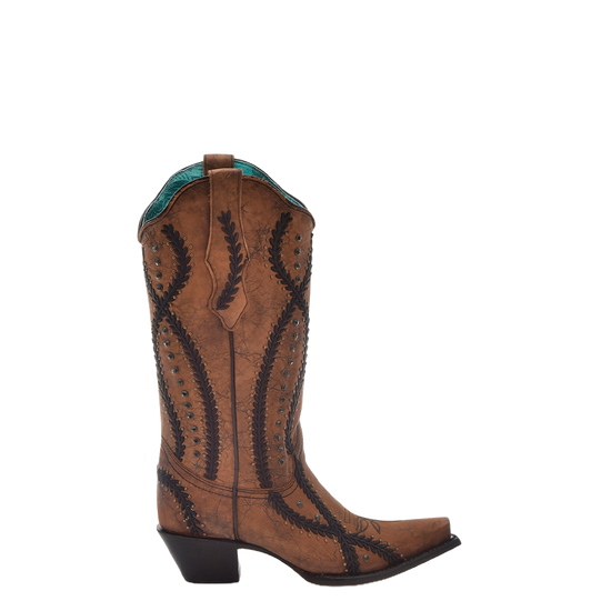 Corral Ladies Crystals & Studs Brown & Black Western Boots Z5247