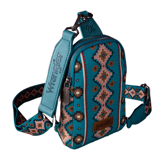 Wrangler Ladies Aztec Dark Turquoise Sling Crossbody Bag WG2205-210DTQ