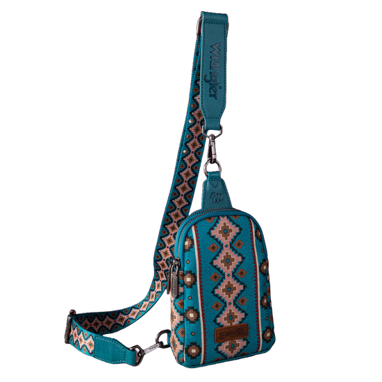 Wrangler Ladies Aztec Dark Turquoise Sling Crossbody Bag WG2205-210DTQ