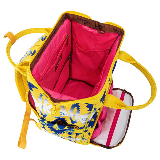 Wrangler Ladies Aztec Printed Yellow Dual Sided Diaper Bag WG2204-9110YL